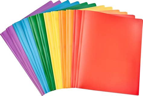 plastic pocket folders|Amazon Basics Heavy Duty Plastic Folders with 2 .